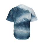 Ocean Wave Print Men's Baseball Jersey