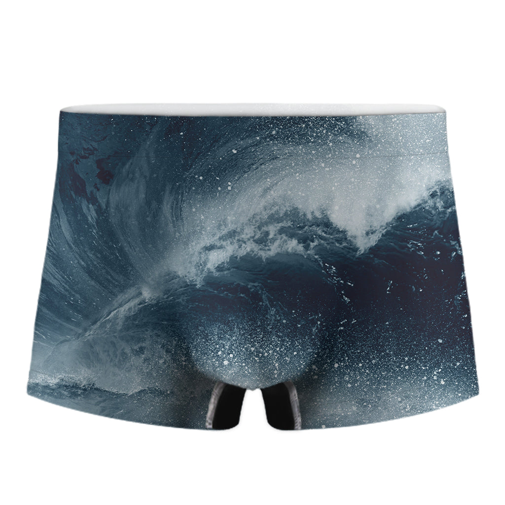 Ocean Wave Print Men's Boxer Briefs