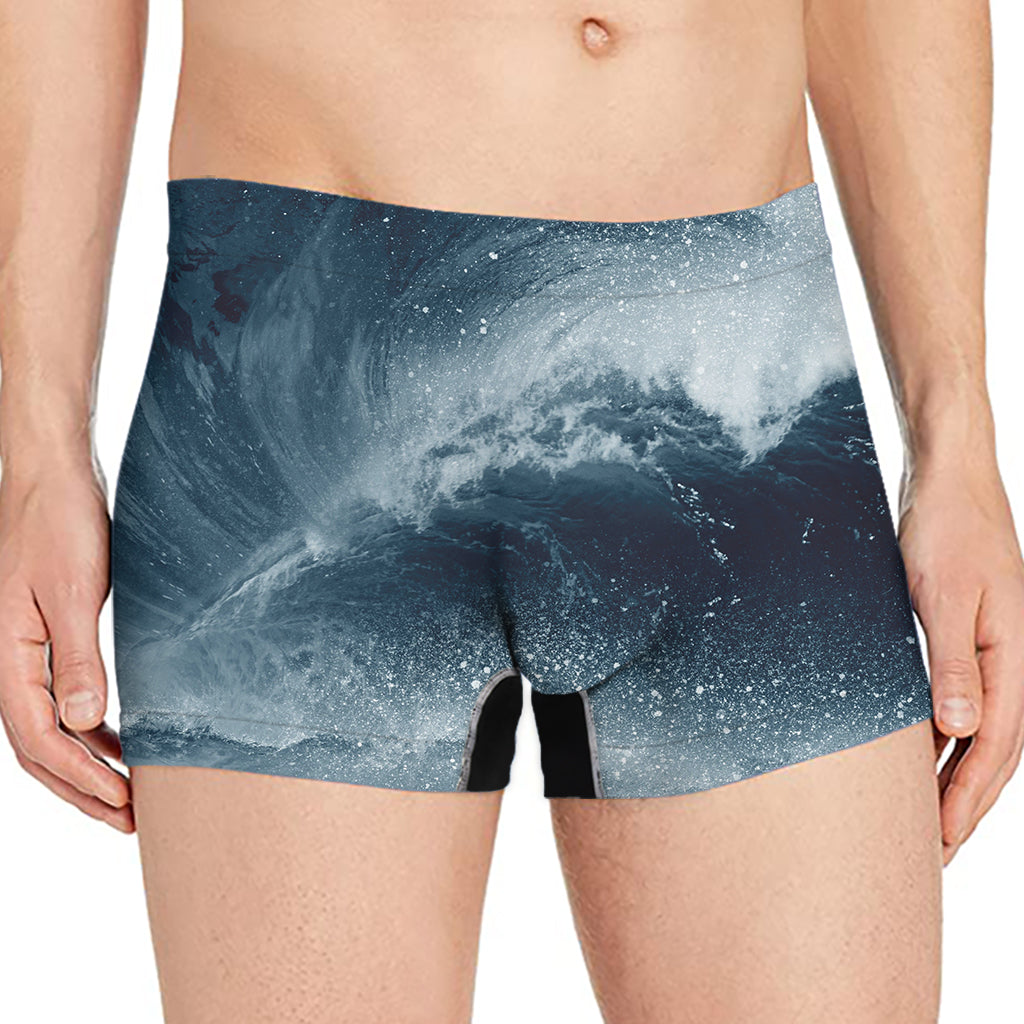Ocean Wave Print Men's Boxer Briefs