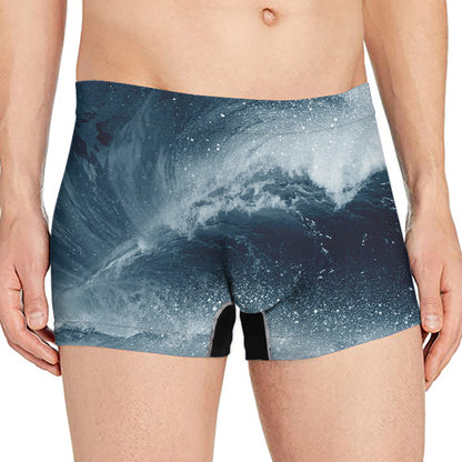 Ocean Wave Print Men's Boxer Briefs