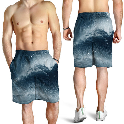 Ocean Wave Print Men's Shorts