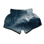 Ocean Wave Print Muay Thai Boxing Shorts