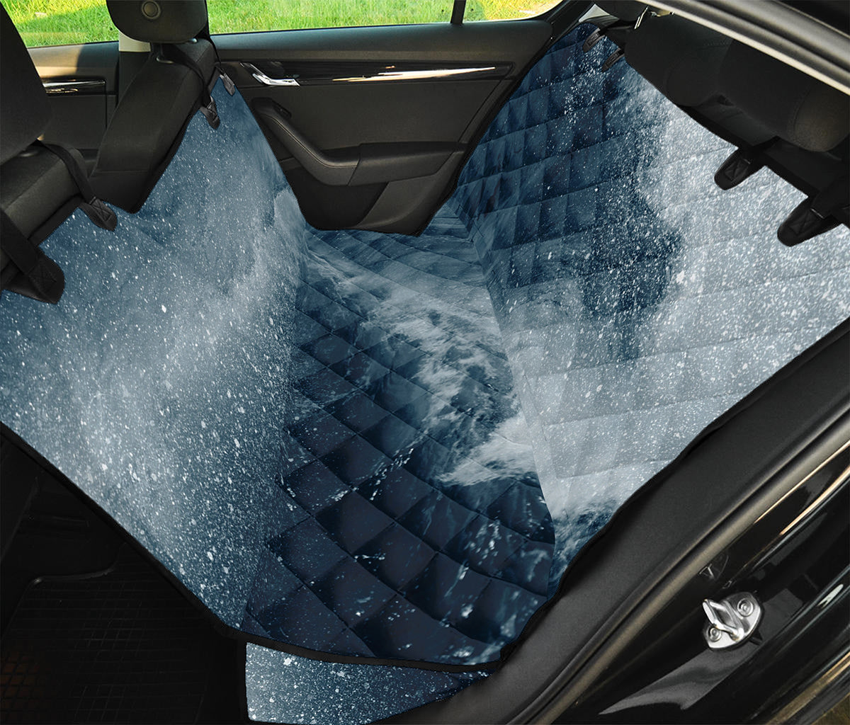 Ocean Wave Print Pet Car Back Seat Cover