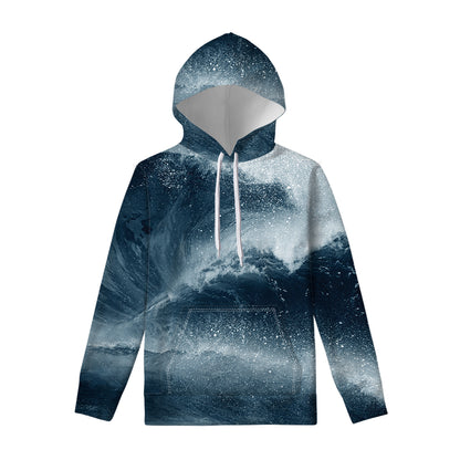 Ocean Wave Print Pullover Hoodie