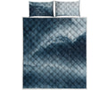 Ocean Wave Print Quilt Bed Set