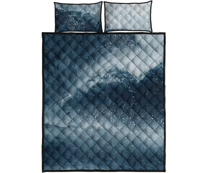 Ocean Wave Print Quilt Bed Set