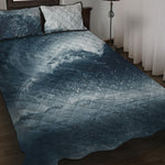 Ocean Wave Print Quilt Bed Set