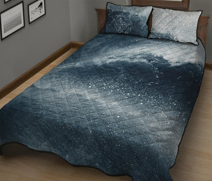 Ocean Wave Print Quilt Bed Set
