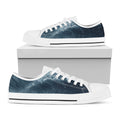 Ocean Wave Print White Low Top Sneakers