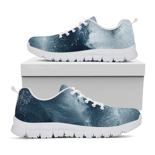 Ocean Wave Print White Sneakers