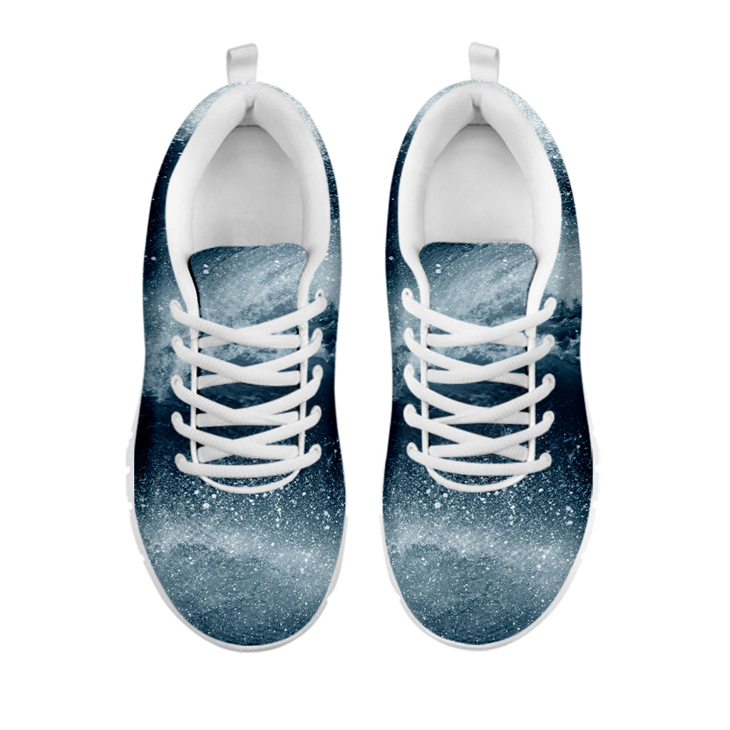 Ocean Wave Print White Sneakers