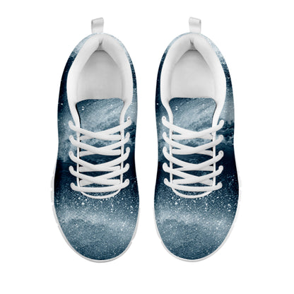 Ocean Wave Print White Sneakers