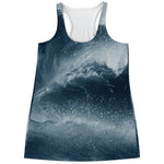 Ocean Wave Print Women's Racerback Tank Top