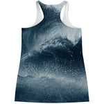 Ocean Wave Print Women's Racerback Tank Top
