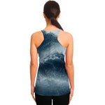 Ocean Wave Print Women's Racerback Tank Top