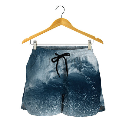Ocean Wave Print Women's Shorts