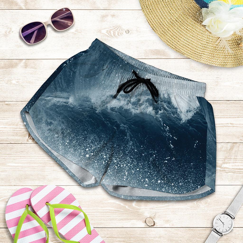 Ocean Wave Print Women's Shorts