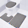 Octagonal Psychedelic Optical Illusion 3 Piece Bath Mat Set