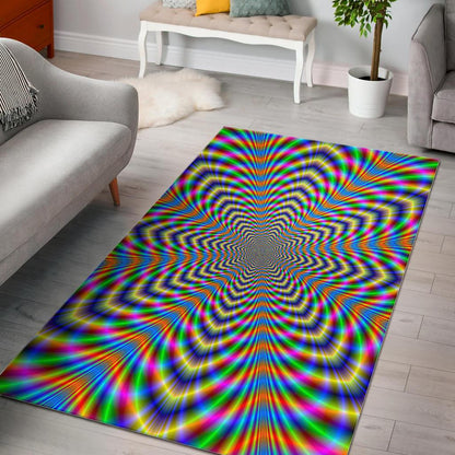 Octagonal Psychedelic Optical Illusion Area Rug GearFrost
