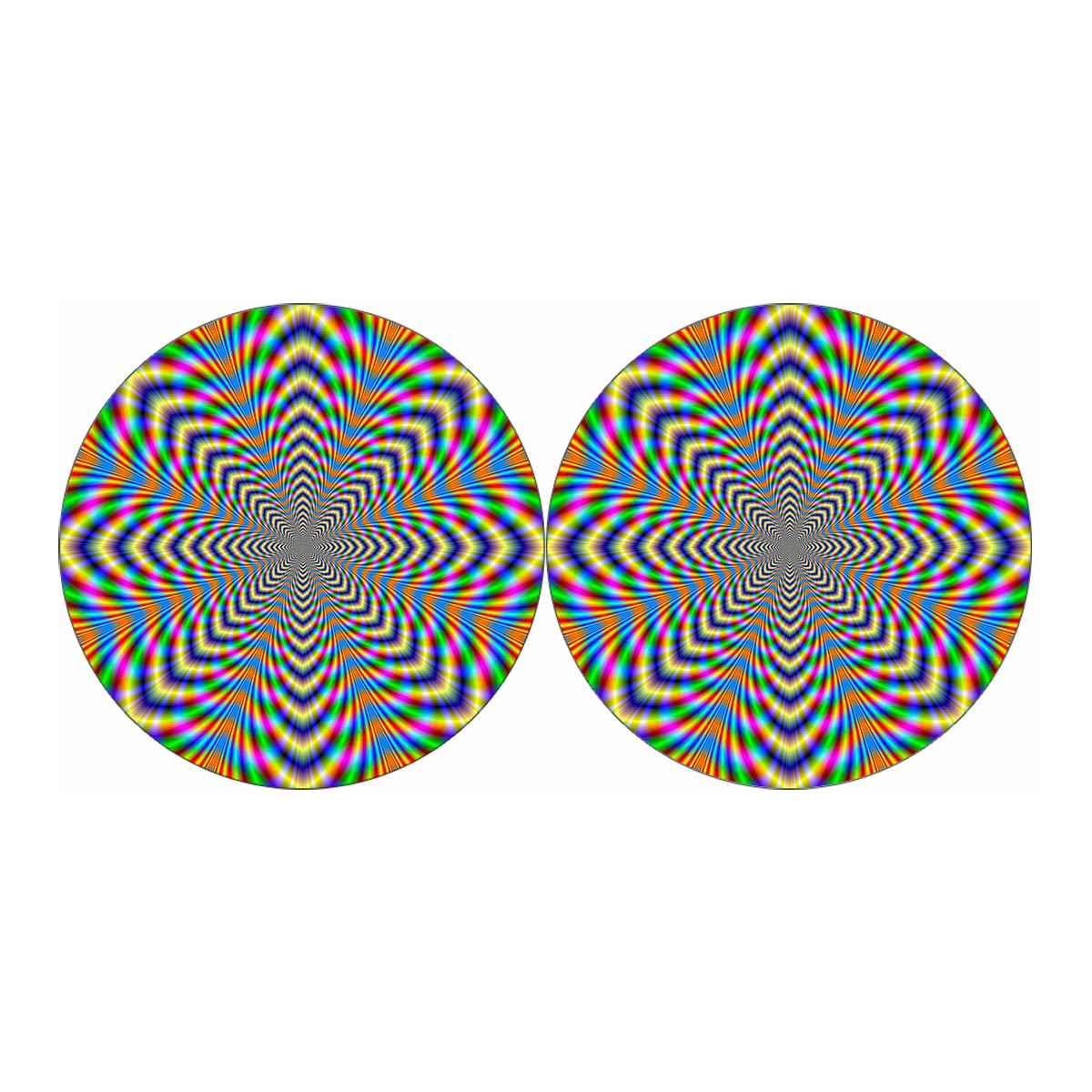 Octagonal Psychedelic Optical Illusion Car Coasters