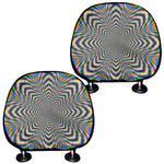 Octagonal Psychedelic Optical Illusion Car Headrest Covers