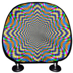 Octagonal Psychedelic Optical Illusion Car Headrest Covers