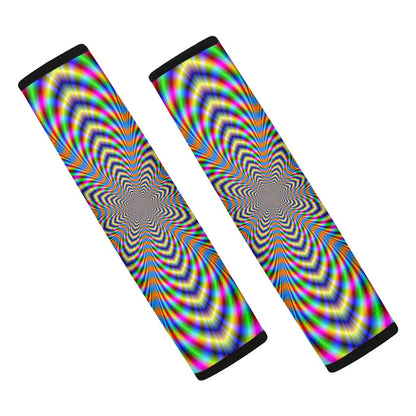Octagonal Psychedelic Optical Illusion Car Seat Belt Covers