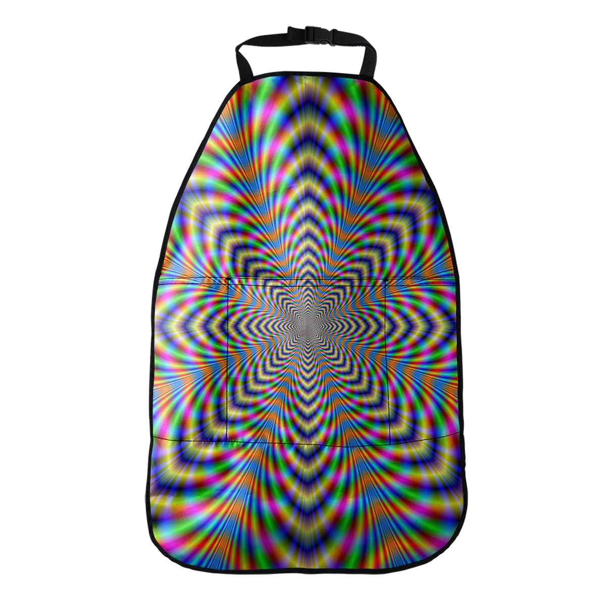 Octagonal Psychedelic Optical Illusion Car Seat Organizers