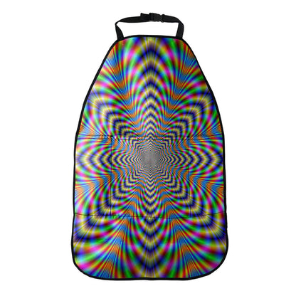 Octagonal Psychedelic Optical Illusion Car Seat Organizers