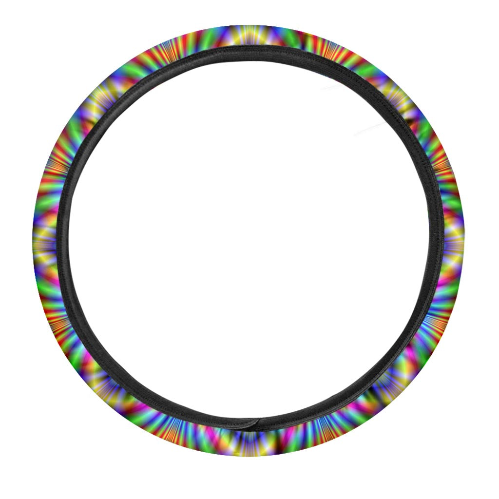 Octagonal Psychedelic Optical Illusion Car Steering Wheel Cover