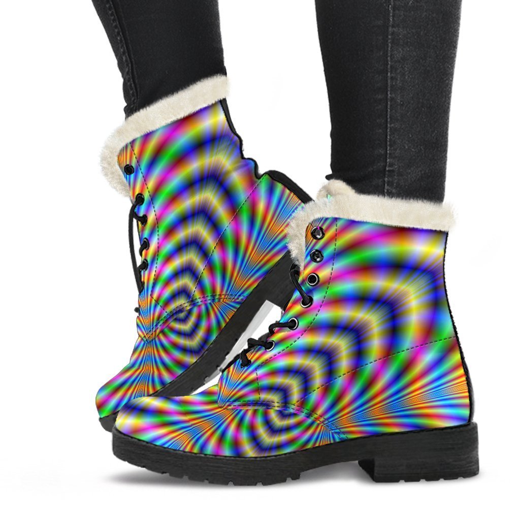 Octagonal Psychedelic Optical Illusion Comfy Boots GearFrost