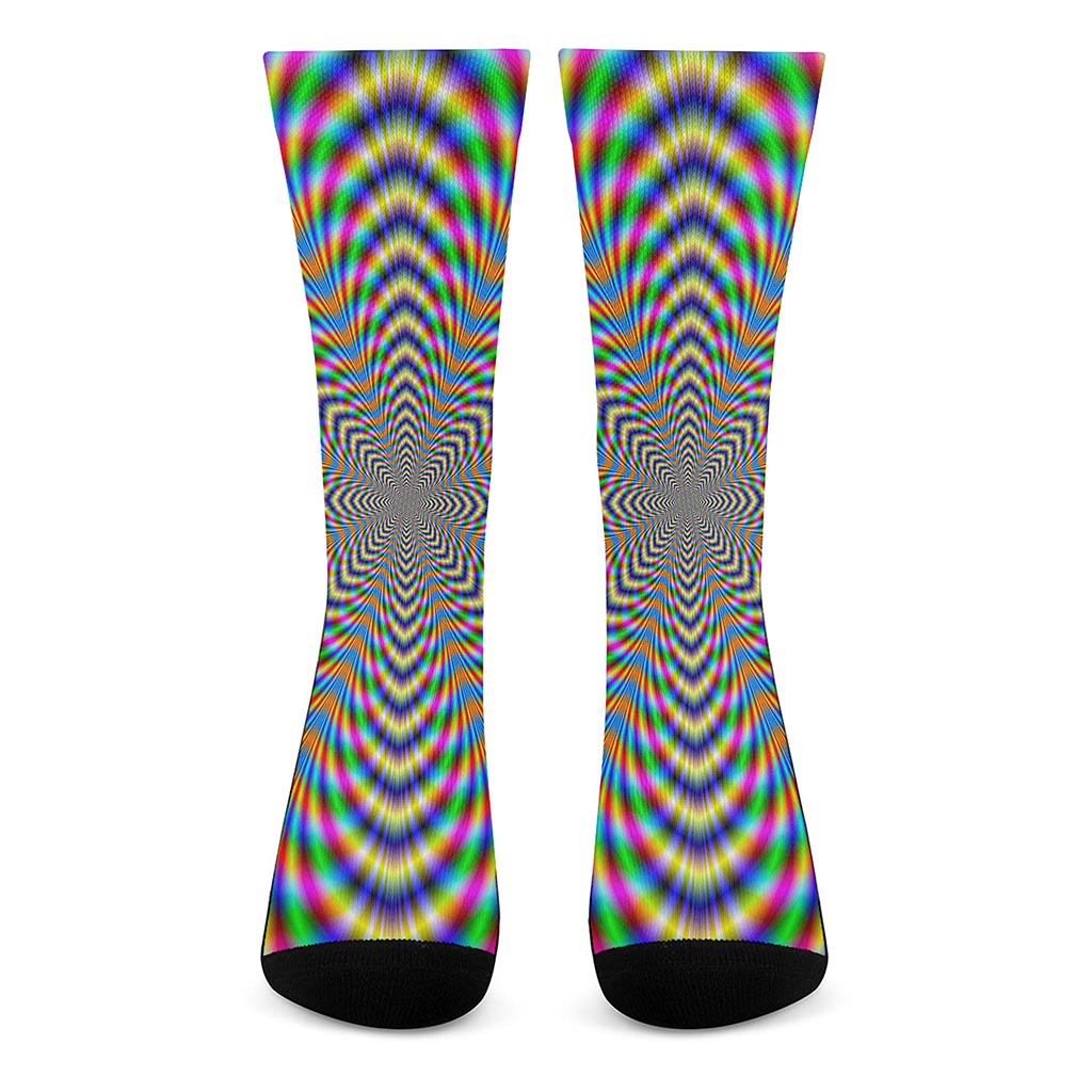 Octagonal Psychedelic Optical Illusion Crew Socks