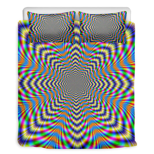 Octagonal Psychedelic Optical Illusion Duvet Cover Bedding Set