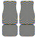 Octagonal Psychedelic Optical Illusion Front and Back Car Floor Mats