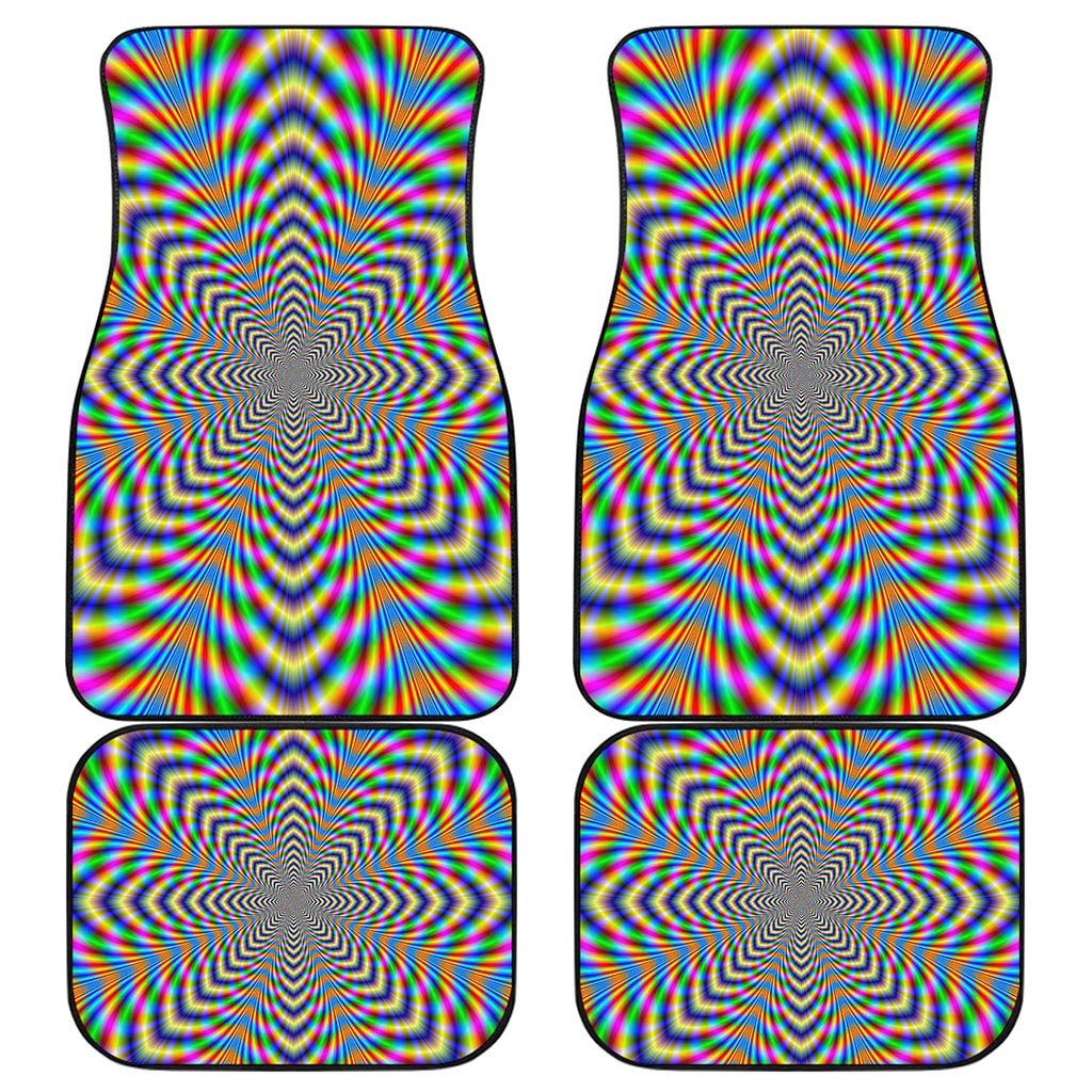 Octagonal Psychedelic Optical Illusion Front and Back Car Floor Mats