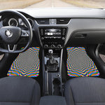 Octagonal Psychedelic Optical Illusion Front and Back Car Floor Mats