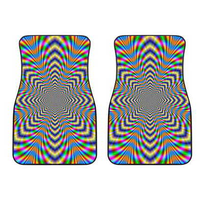 Octagonal Psychedelic Optical Illusion Front Car Floor Mats