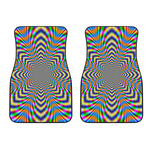 Octagonal Psychedelic Optical Illusion Front Car Floor Mats