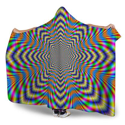 Octagonal Psychedelic Optical Illusion Hooded Blanket