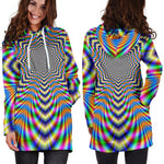 Octagonal Psychedelic Optical Illusion Hoodie Dress GearFrost