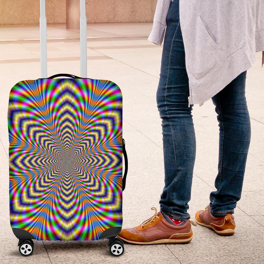 Octagonal Psychedelic Optical Illusion Luggage Cover GearFrost
