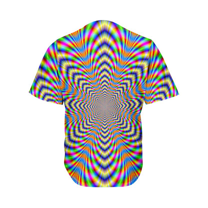 Octagonal Psychedelic Optical Illusion Men's Baseball Jersey
