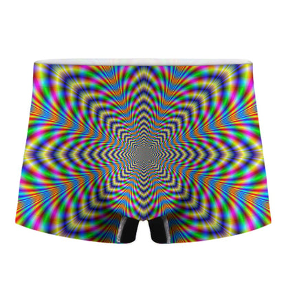 Octagonal Psychedelic Optical Illusion Men's Boxer Briefs