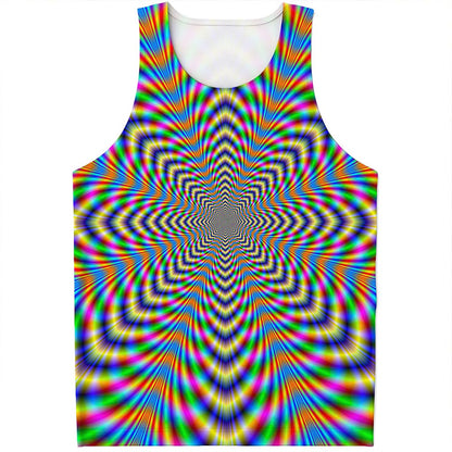 Octagonal Psychedelic Optical Illusion Men's Tank Top