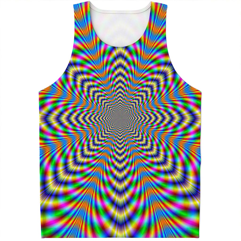 Octagonal Psychedelic Optical Illusion Men's Tank Top