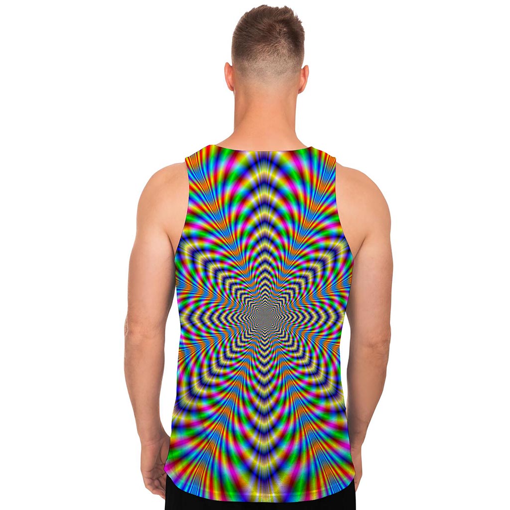 Octagonal Psychedelic Optical Illusion Men's Tank Top