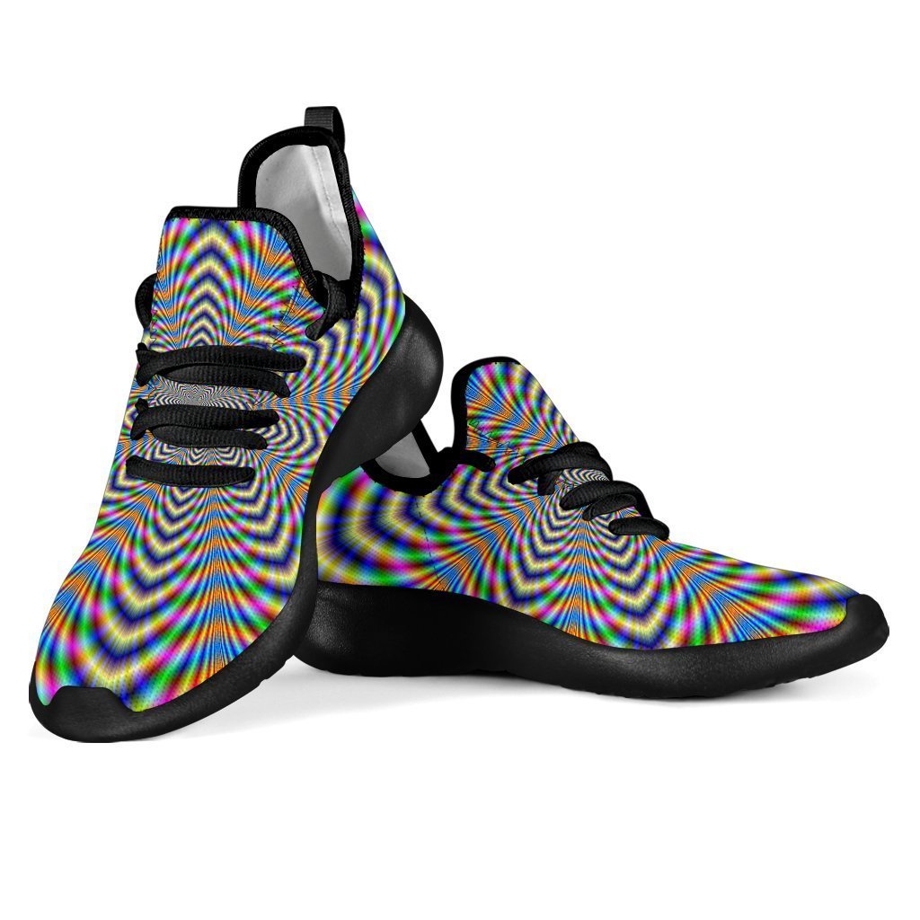 Octagonal Psychedelic Optical Illusion Mesh Knit Shoes GearFrost