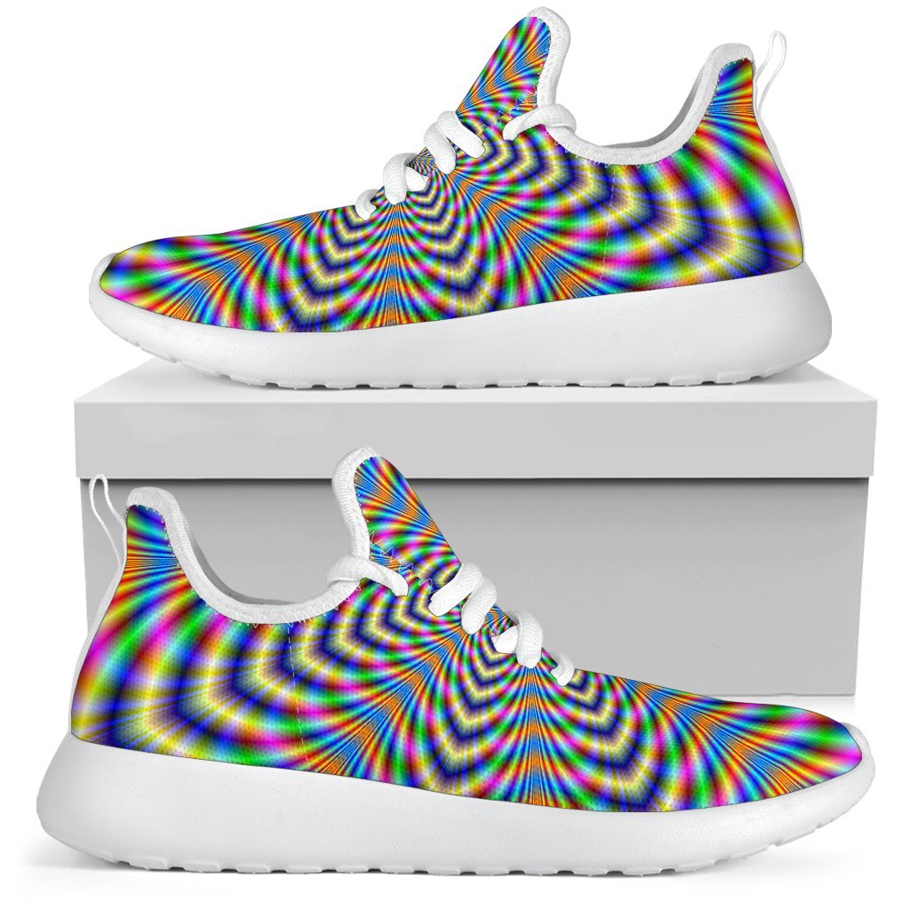 Octagonal Psychedelic Optical Illusion Mesh Knit Shoes GearFrost