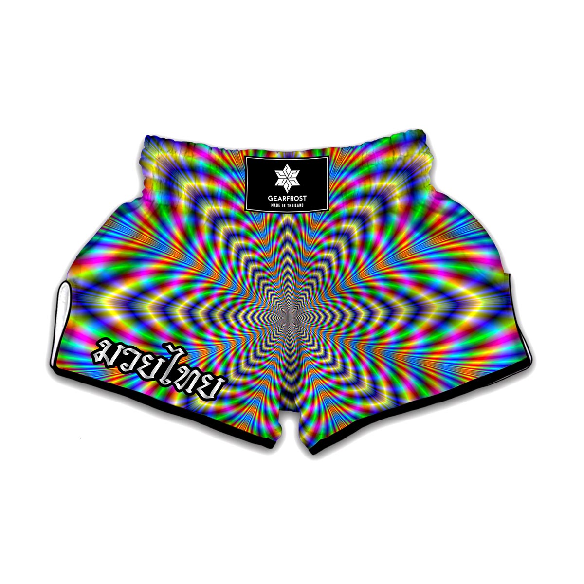 Octagonal Psychedelic Optical Illusion Muay Thai Boxing Shorts