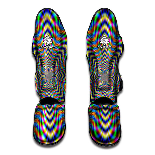 Octagonal Psychedelic Optical Illusion Muay Thai Shin Guard
